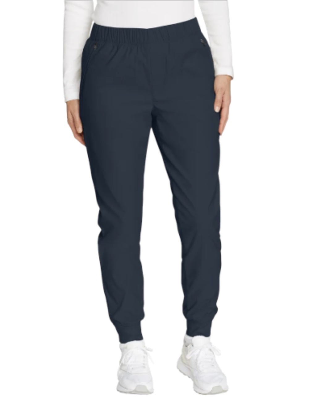 Eddie Bauer Womens Navy Fleece Lined Elastic Waist Jogger Pants 14